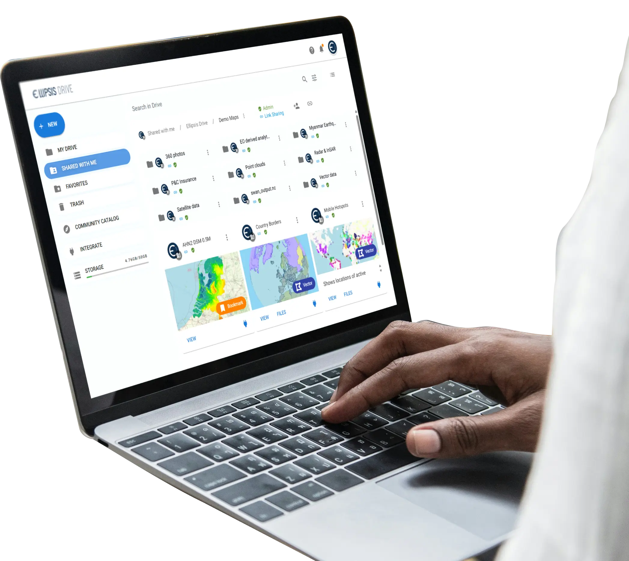 Working with Ellipsis Drive on a laptop