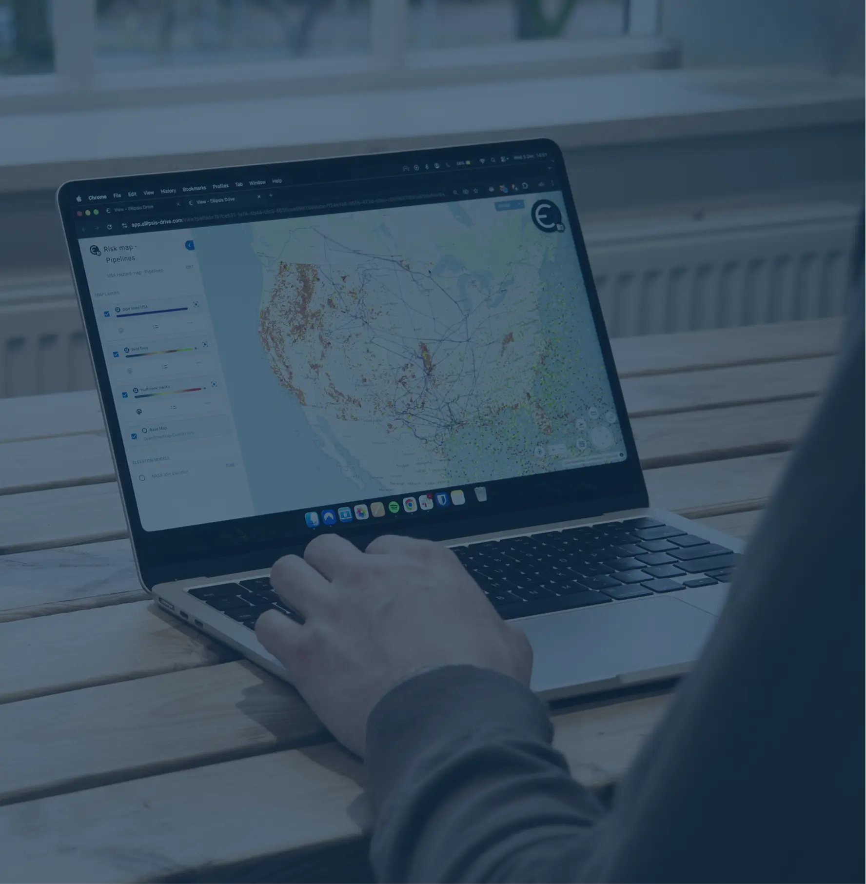 Working with Ellipsis Map Engine on a laptop